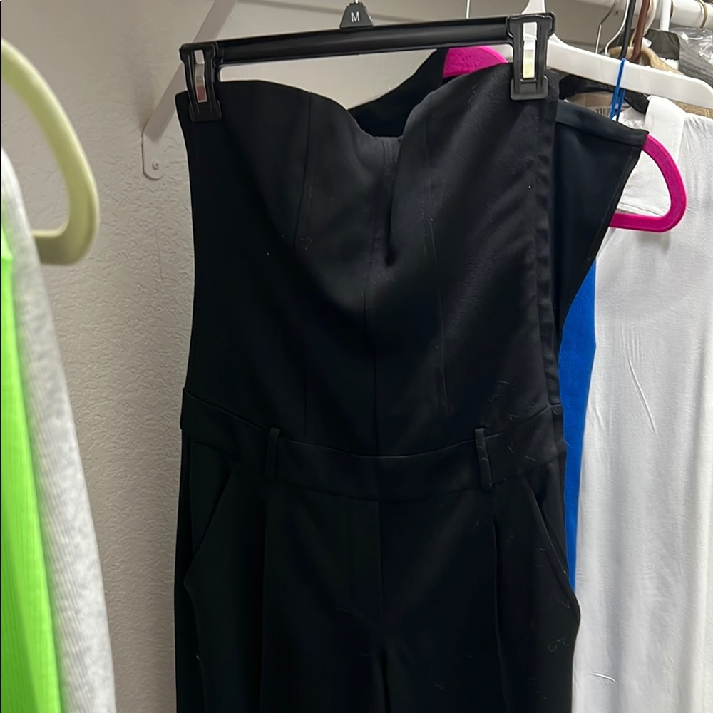 Theory Black Strapless Jumpsuit